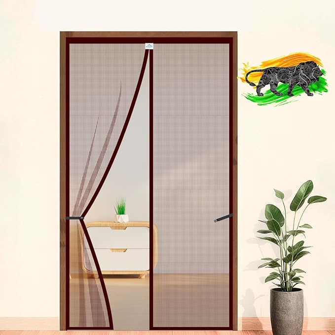 LifeKrafts Polyester Magnetic Mosquito Net for All Door Type